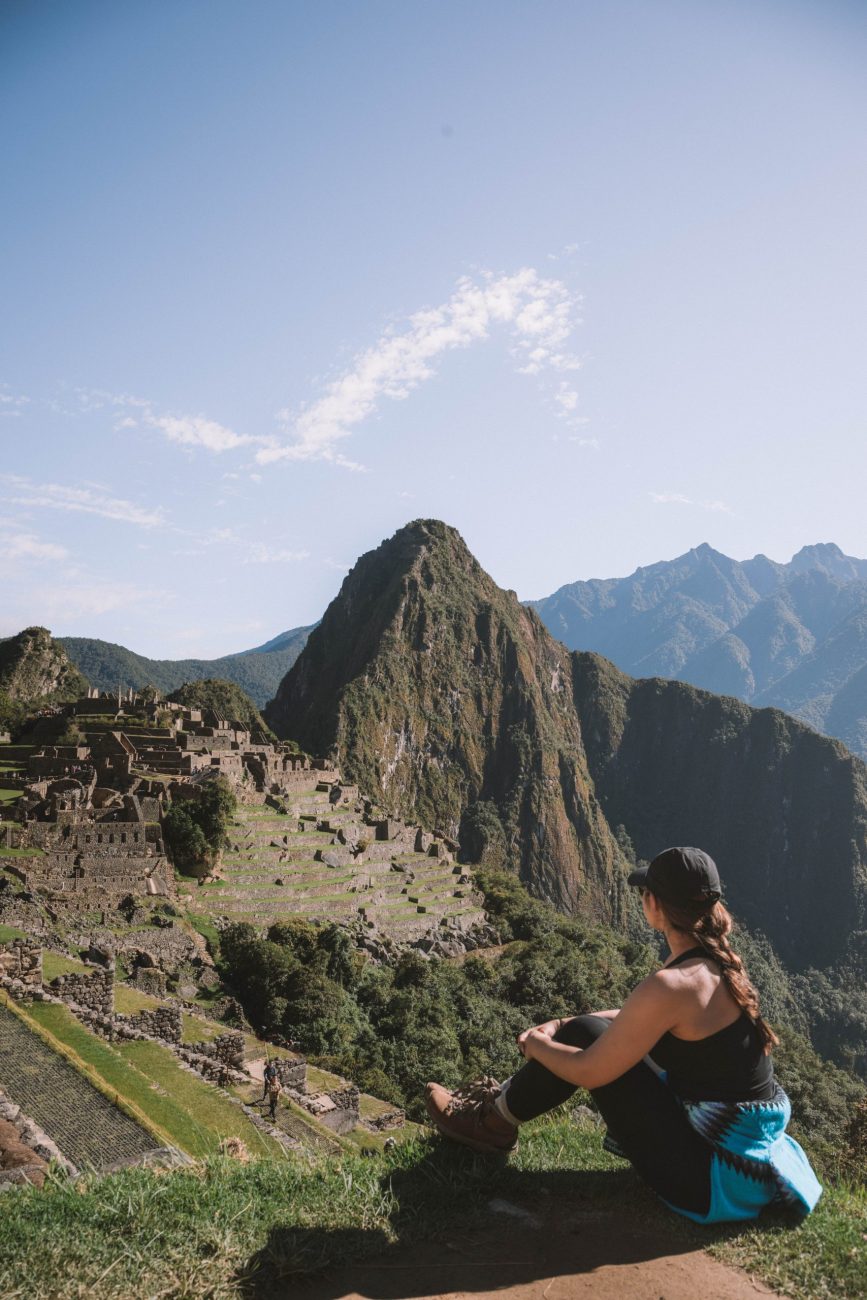 Sitting in front of Machu Picchu